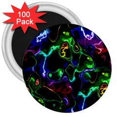 Saga Colors Rainbow Stone Blue Green Red Purple Space 3  Magnets (100 Pack) by Mariart