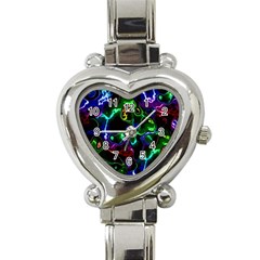 Saga Colors Rainbow Stone Blue Green Red Purple Space Heart Italian Charm Watch