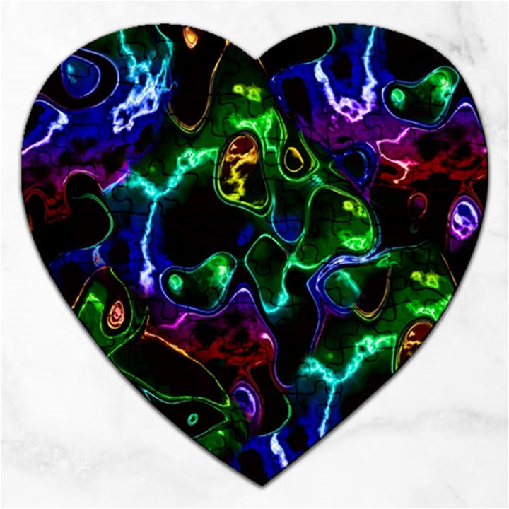 Saga Colors Rainbow Stone Blue Green Red Purple Space Jigsaw Puzzle (Heart)