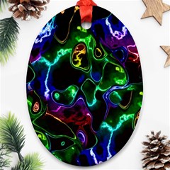 Saga Colors Rainbow Stone Blue Green Red Purple Space Oval Ornament (two Sides) by Mariart