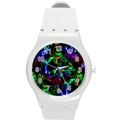 Saga Colors Rainbow Stone Blue Green Red Purple Space Round Plastic Sport Watch (m) by Mariart