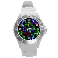 Saga Colors Rainbow Stone Blue Green Red Purple Space Round Plastic Sport Watch (l) by Mariart