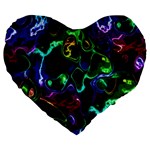 Saga Colors Rainbow Stone Blue Green Red Purple Space Large 19  Premium Heart Shape Cushions Front