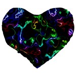 Saga Colors Rainbow Stone Blue Green Red Purple Space Large 19  Premium Heart Shape Cushions Back