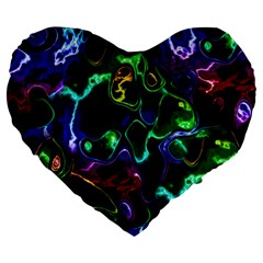 Saga Colors Rainbow Stone Blue Green Red Purple Space Large 19  Premium Flano Heart Shape Cushions by Mariart