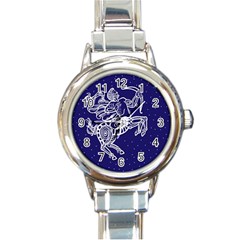 Sagitarius Zodiac Star Round Italian Charm Watch