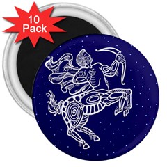 Sagitarius Zodiac Star 3  Magnets (10 Pack) 