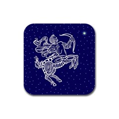 Sagitarius Zodiac Star Rubber Square Coaster (4 Pack) 