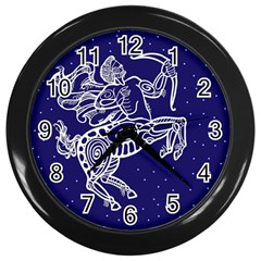 Sagitarius Zodiac Star Wall Clocks (black) by Mariart