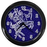 Sagitarius Zodiac Star Wall Clocks (Black) Front