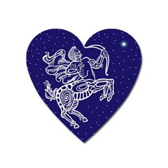 Sagitarius Zodiac Star Heart Magnet by Mariart