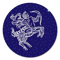 Sagitarius Zodiac Star Magnet 5  (round) by Mariart