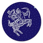 Sagitarius Zodiac Star Magnet 5  (Round) Front