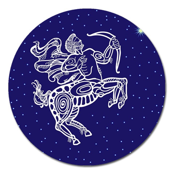 Sagitarius Zodiac Star Magnet 5  (Round)