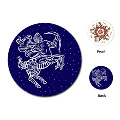 Sagitarius Zodiac Star Playing Cards (round)  by Mariart