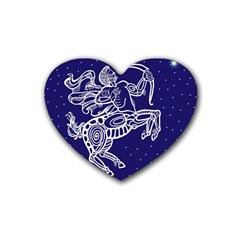 Sagitarius Zodiac Star Rubber Coaster (heart) 