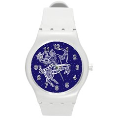 Sagitarius Zodiac Star Round Plastic Sport Watch (m)