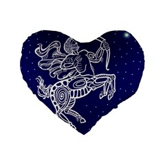 Sagitarius Zodiac Star Standard 16  Premium Heart Shape Cushions by Mariart