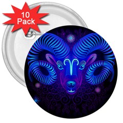 Sign Aries Zodiac 3  Buttons (10 Pack)  by Mariart