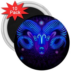 Sign Aries Zodiac 3  Magnets (10 Pack) 