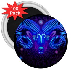 Sign Aries Zodiac 3  Magnets (100 Pack) by Mariart