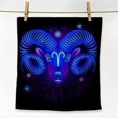 Sign Aries Zodiac Face Towel by Mariart