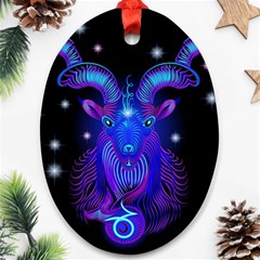 Sign Capricorn Zodiac Ornament (oval) by Mariart