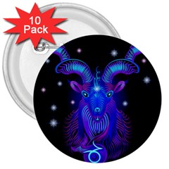 Sign Capricorn Zodiac 3  Buttons (10 Pack)  by Mariart