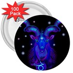 Sign Capricorn Zodiac 3  Buttons (100 pack)  Front