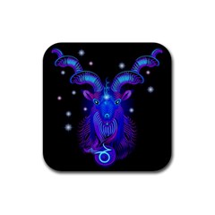 Sign Capricorn Zodiac Rubber Coaster (square)  by Mariart