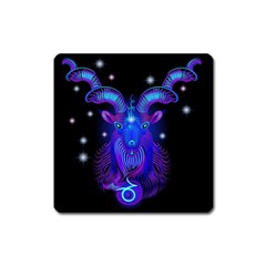 Sign Capricorn Zodiac Square Magnet by Mariart