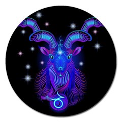 Sign Capricorn Zodiac Magnet 5  (round)