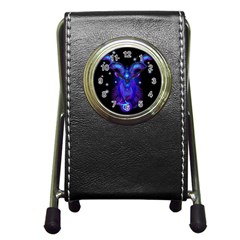 Sign Capricorn Zodiac Pen Holder Desk Clocks by Mariart