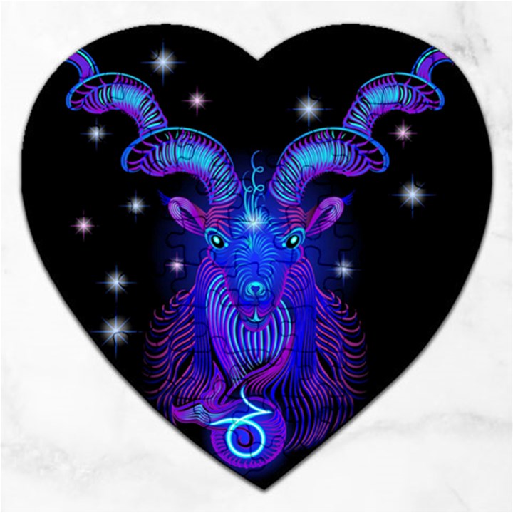 Sign Capricorn Zodiac Jigsaw Puzzle (Heart)