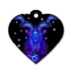 Sign Capricorn Zodiac Dog Tag Heart (two Sides) by Mariart