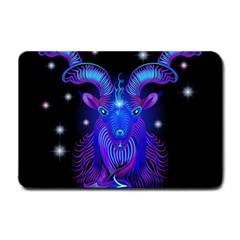 Sign Capricorn Zodiac Small Doormat  by Mariart