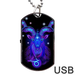 Sign Capricorn Zodiac Dog Tag Usb Flash (two Sides) by Mariart