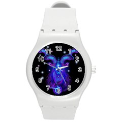 Sign Capricorn Zodiac Round Plastic Sport Watch (m) by Mariart