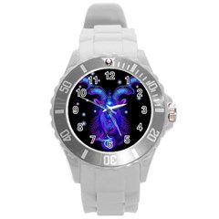 Sign Capricorn Zodiac Round Plastic Sport Watch (l) by Mariart