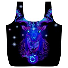 Sign Capricorn Zodiac Full Print Recycle Bags (l)  by Mariart