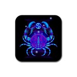 Sign Cancer Zodiac Rubber Square Coaster (4 pack)  Front