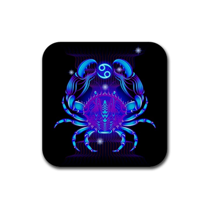 Sign Cancer Zodiac Rubber Square Coaster (4 pack) 