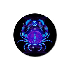 Sign Cancer Zodiac Rubber Coaster (round) 