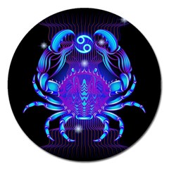 Sign Cancer Zodiac Magnet 5  (round) by Mariart