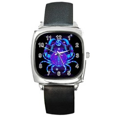 Sign Cancer Zodiac Square Metal Watch by Mariart