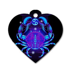 Sign Cancer Zodiac Dog Tag Heart (two Sides) by Mariart