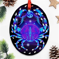 Sign Cancer Zodiac Ornament (oval Filigree) by Mariart