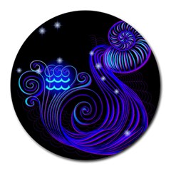 Sign Aquarius Zodiac Round Mousepads by Mariart