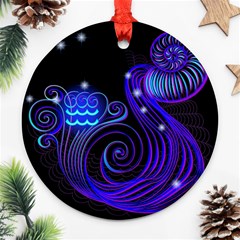 Sign Aquarius Zodiac Ornament (round)