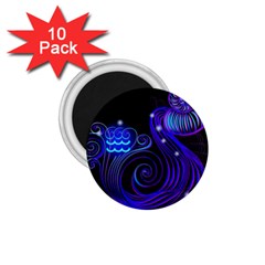 Sign Aquarius Zodiac 1 75  Magnets (10 Pack) 